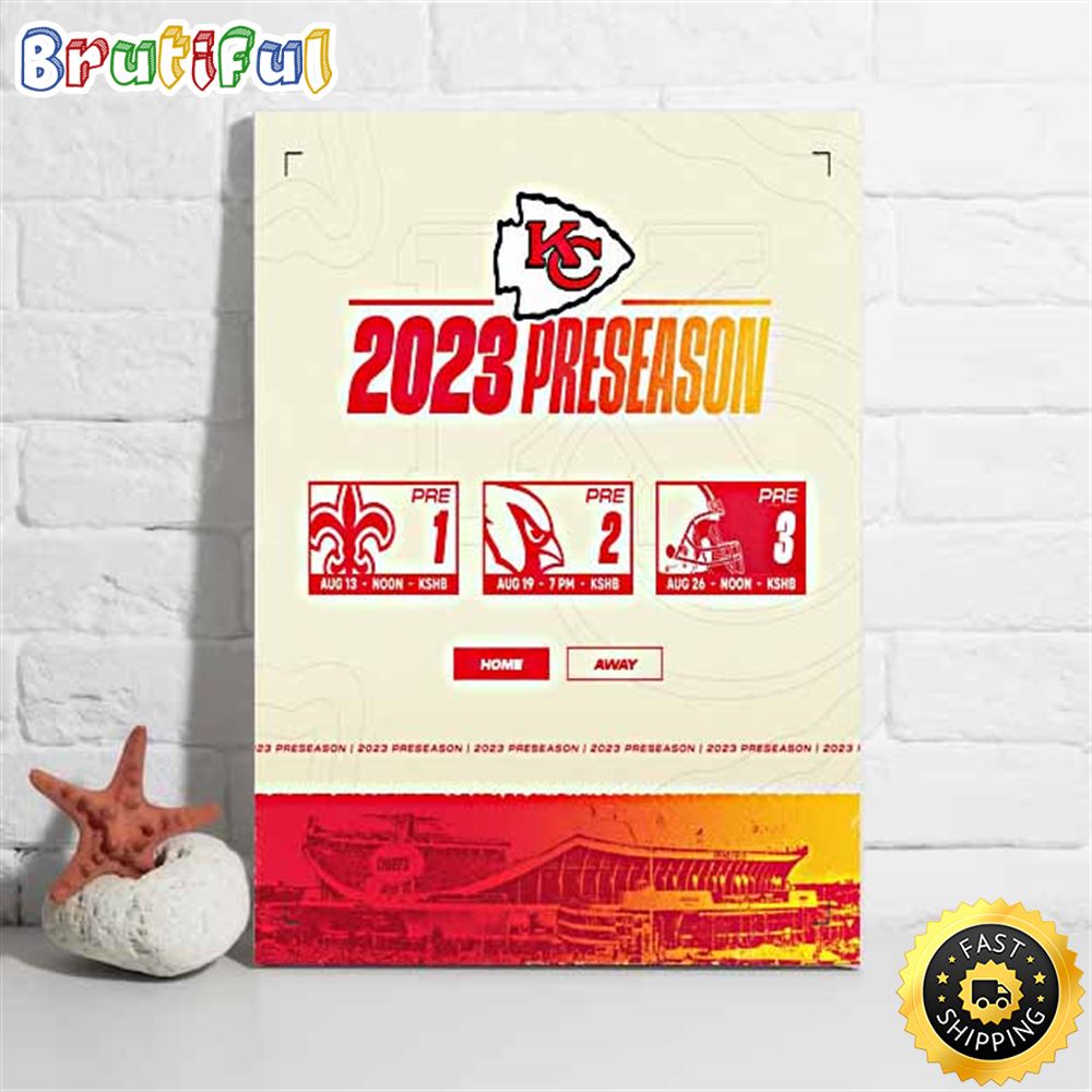 Nfl Kansas City Chiefs 2023 Preseason Schedule Poster