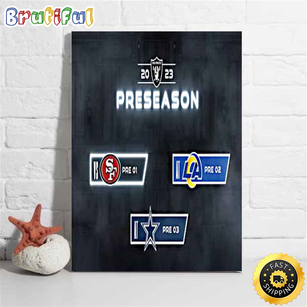 Nfl Las Vegas Raiders 2023 Preseason Schedule Poster