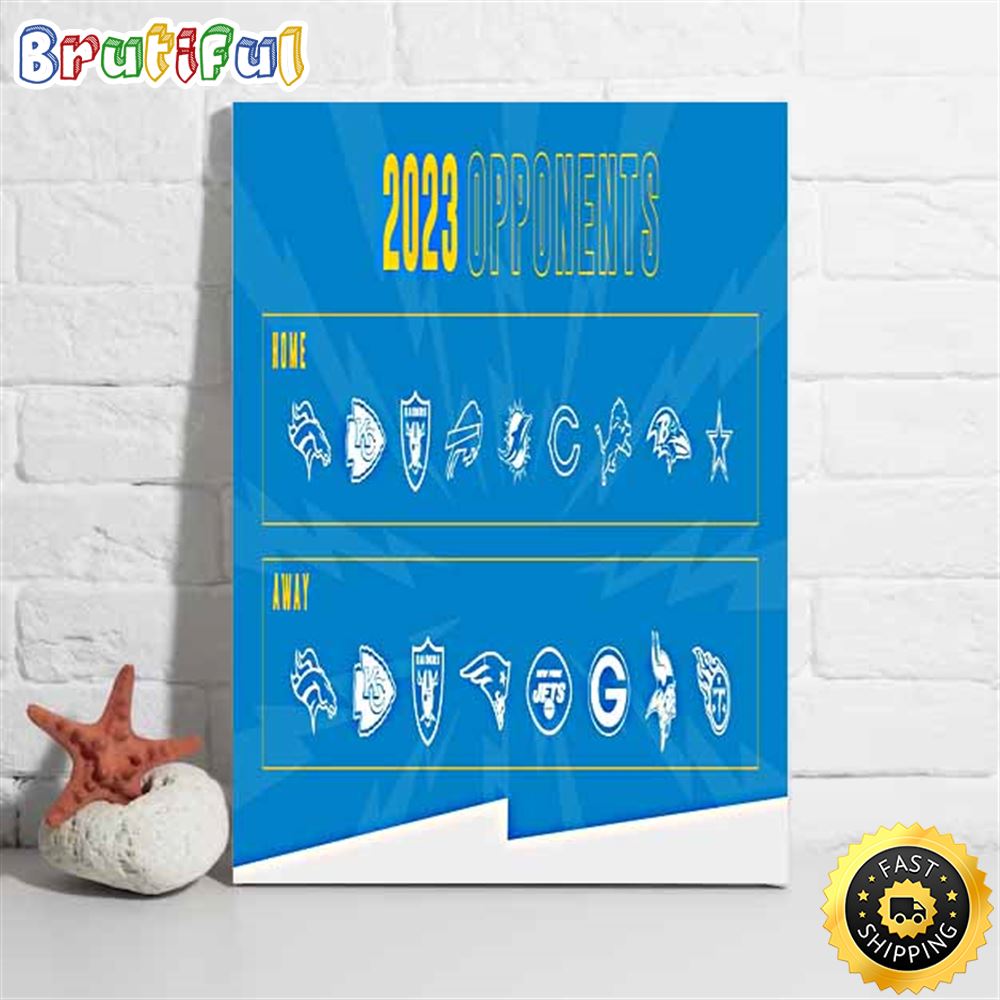 Nfl Los Angeles Chargers 2023 Regular Season Opponents Poster