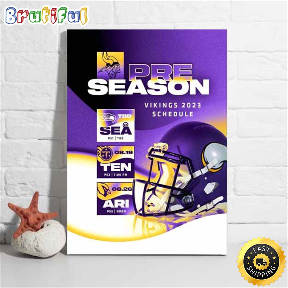 Nfl Minnesota Vikings 2023 Preseason Schedule Poster