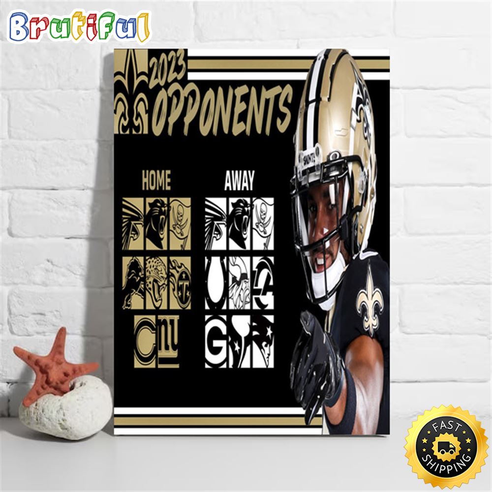 Nfl New Orleans Saints 2023 Regular Season Opponents Poster