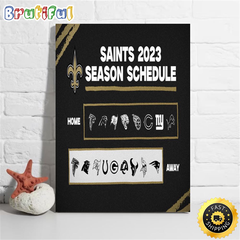 Nfl New Orleans Saints 2023 Season Schedule Poster