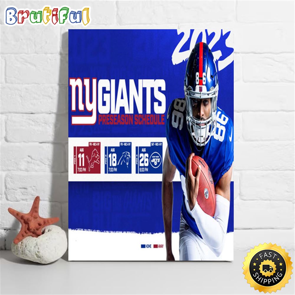 Nfl New York Giants 2023 Preseason Schedule Poster