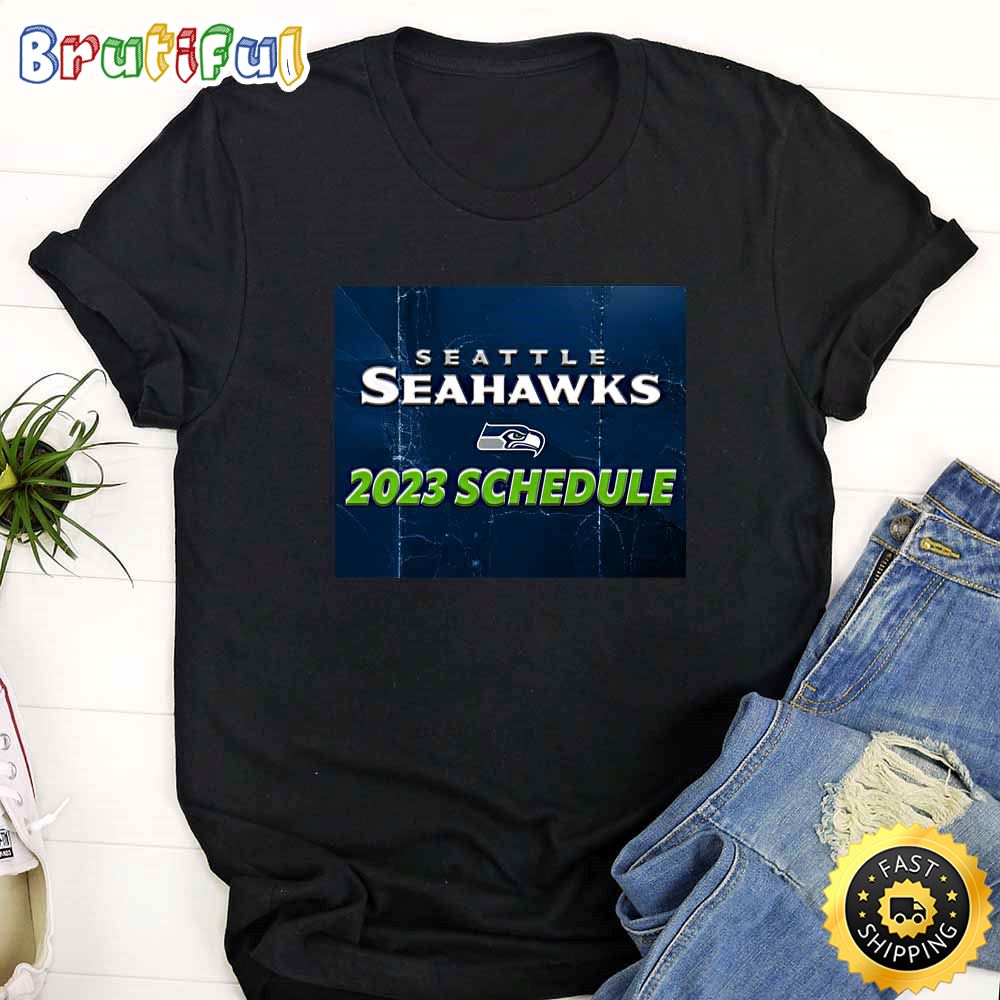 Nfl Seattle Seahawks 2023 Schedule Black T Shirt