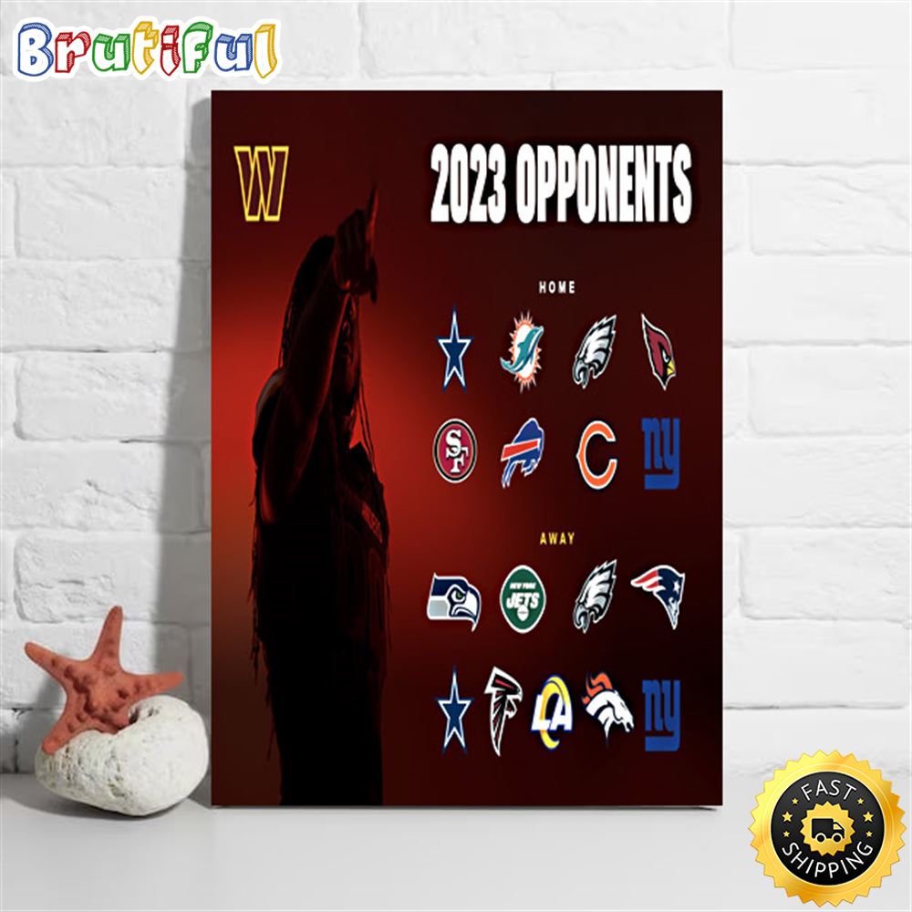 Nfl Washington Commanders 2023 Regular Season Opponents Poster