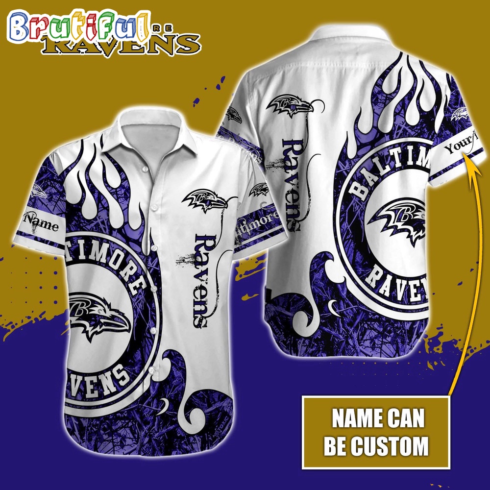 Personalized NFL Baltimore Ravens Hawaiian Shirt Special Realtree Hunting Design Aloha Shirt