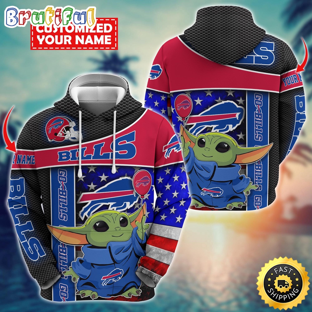 Personalized NFL Buffalo Bills Hoodie Baby Yoda Unisex Hoodie