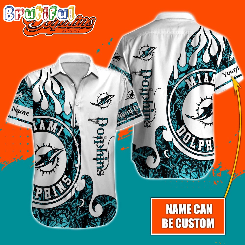 Personalized NFL Miami Dolphins Hawaiian Shirt Special Realtree Hunting Design Aloha Shirt