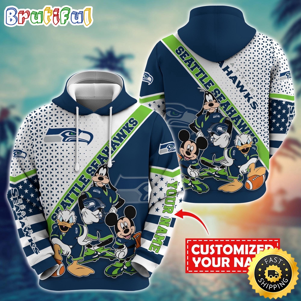 Personalized NFL Seattle Seahawks Hoodie Character Cartoon Movie Unisex Hoodie