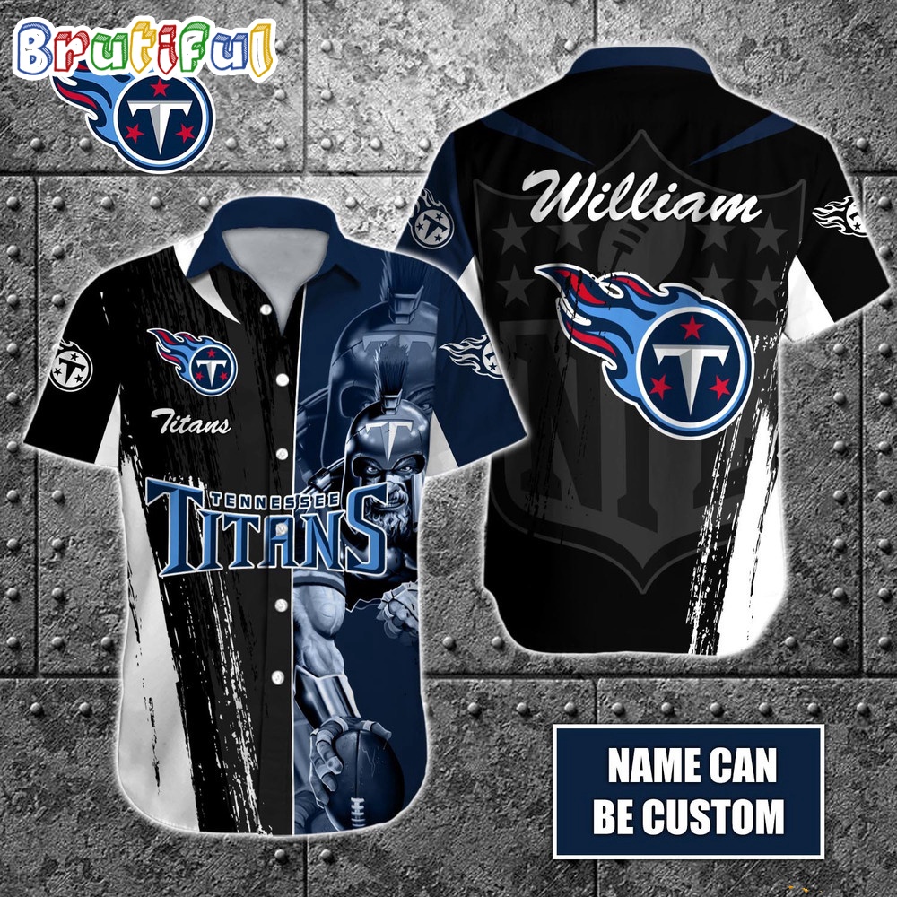 Personalized NFL Tennessee Titans Hawaiian Shirt Special Half Tone Mascot Aloha Shirt
