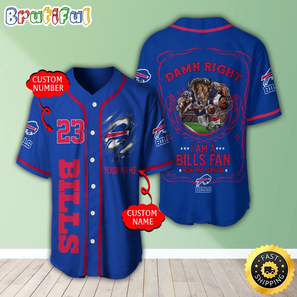 Personalized NFL Buffalo Bills Baseball Jersey Sportswear Tops