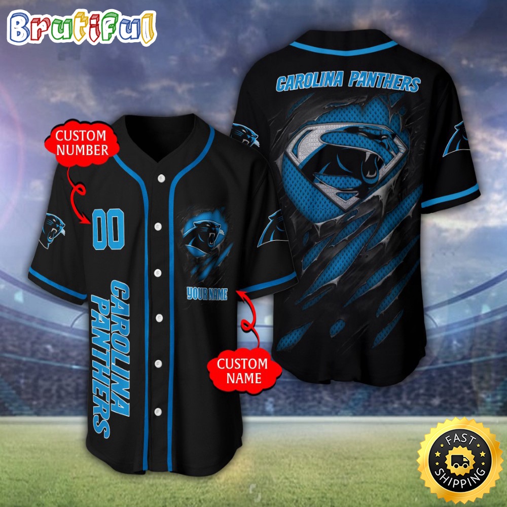 Personalized NFL Carolina Panthers Baseball Jersey Stylish Baseball Tops