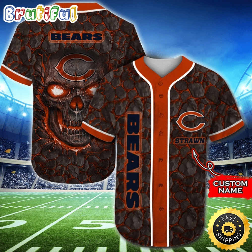 Personalized NFL Chicago Bears Baseball Jersey Casual Baseball Gear