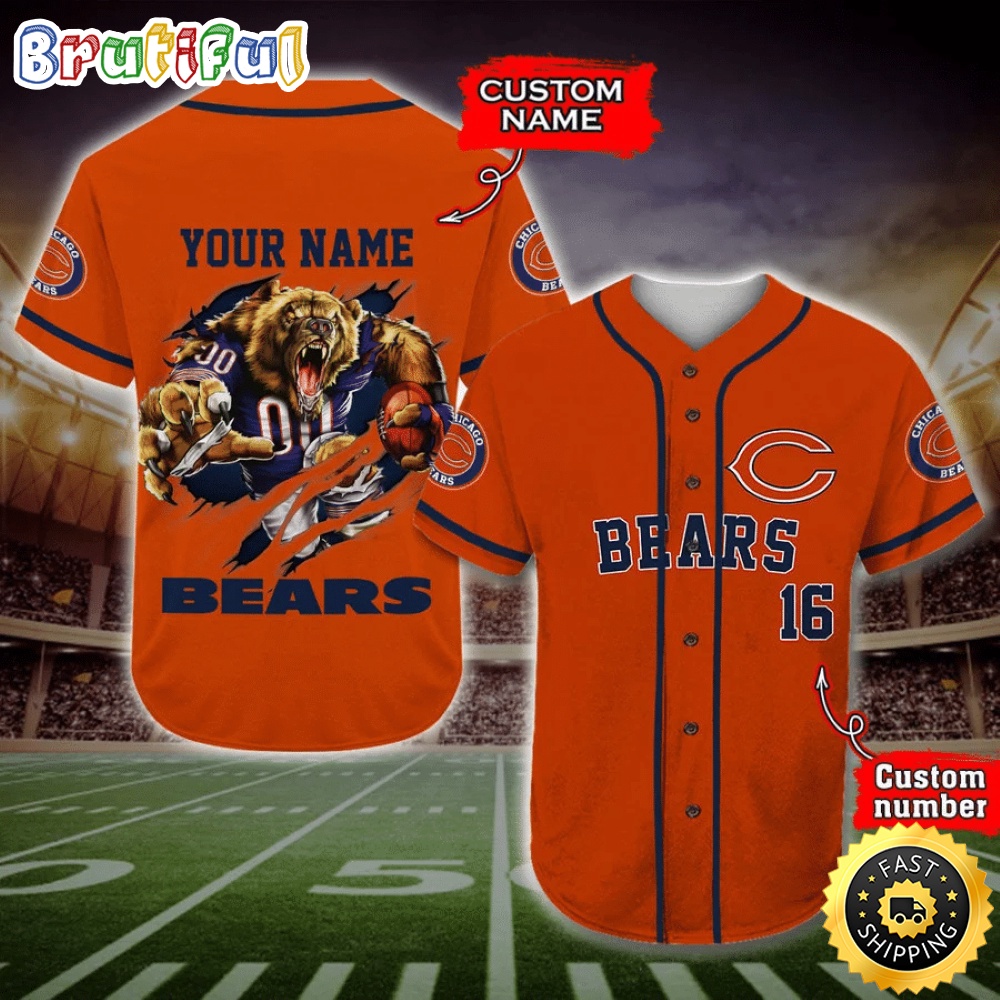 Personalized NFL Chicago Bears Baseball Jersey Classic Baseball Jerseys