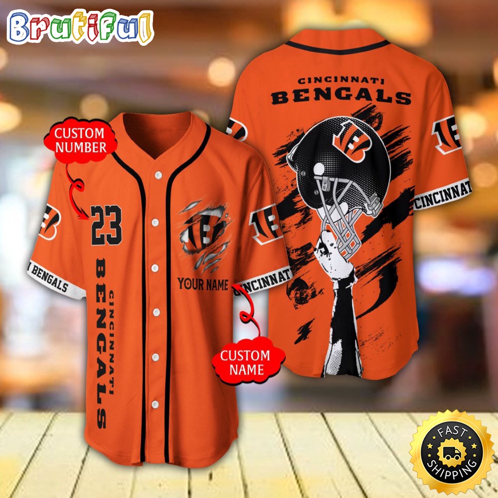Personalized NFL Cincinnati Bengals Baseball Jersey For Fans