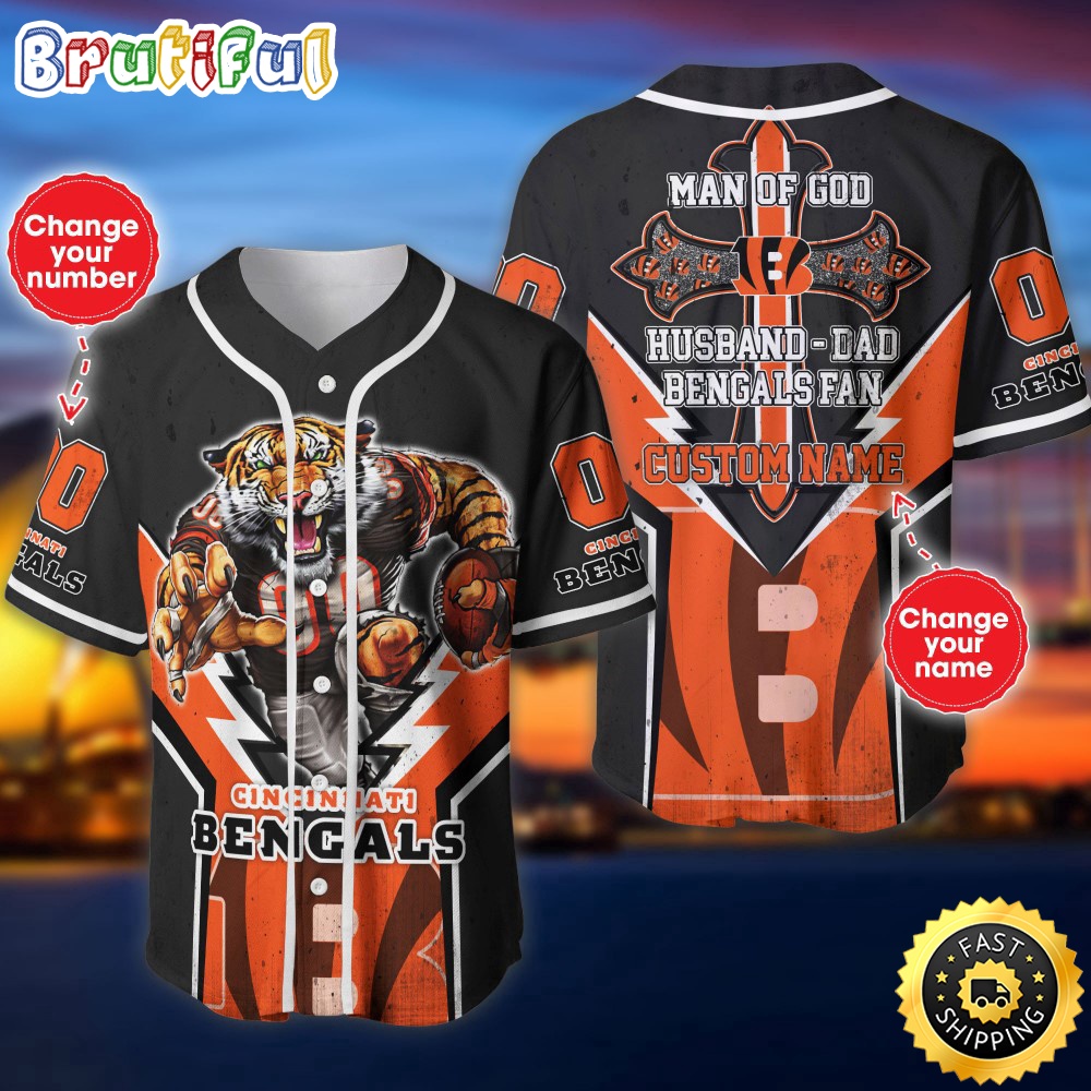 Personalized NFL Cincinnati Bengals Baseball Jersey Iconic Baseball Wear