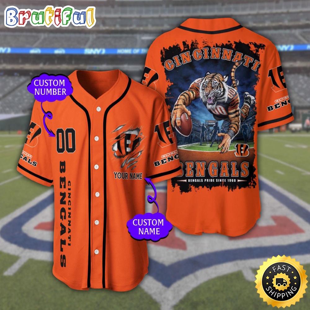 Personalized NFL Cincinnati Bengals Baseball Jersey Sportswear Tops