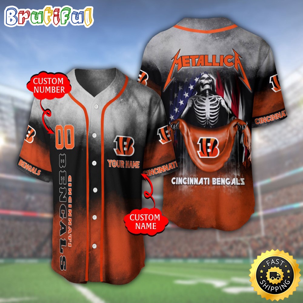Personalized NFL Cincinnati Bengals Baseball Jersey Team Spirit Tops