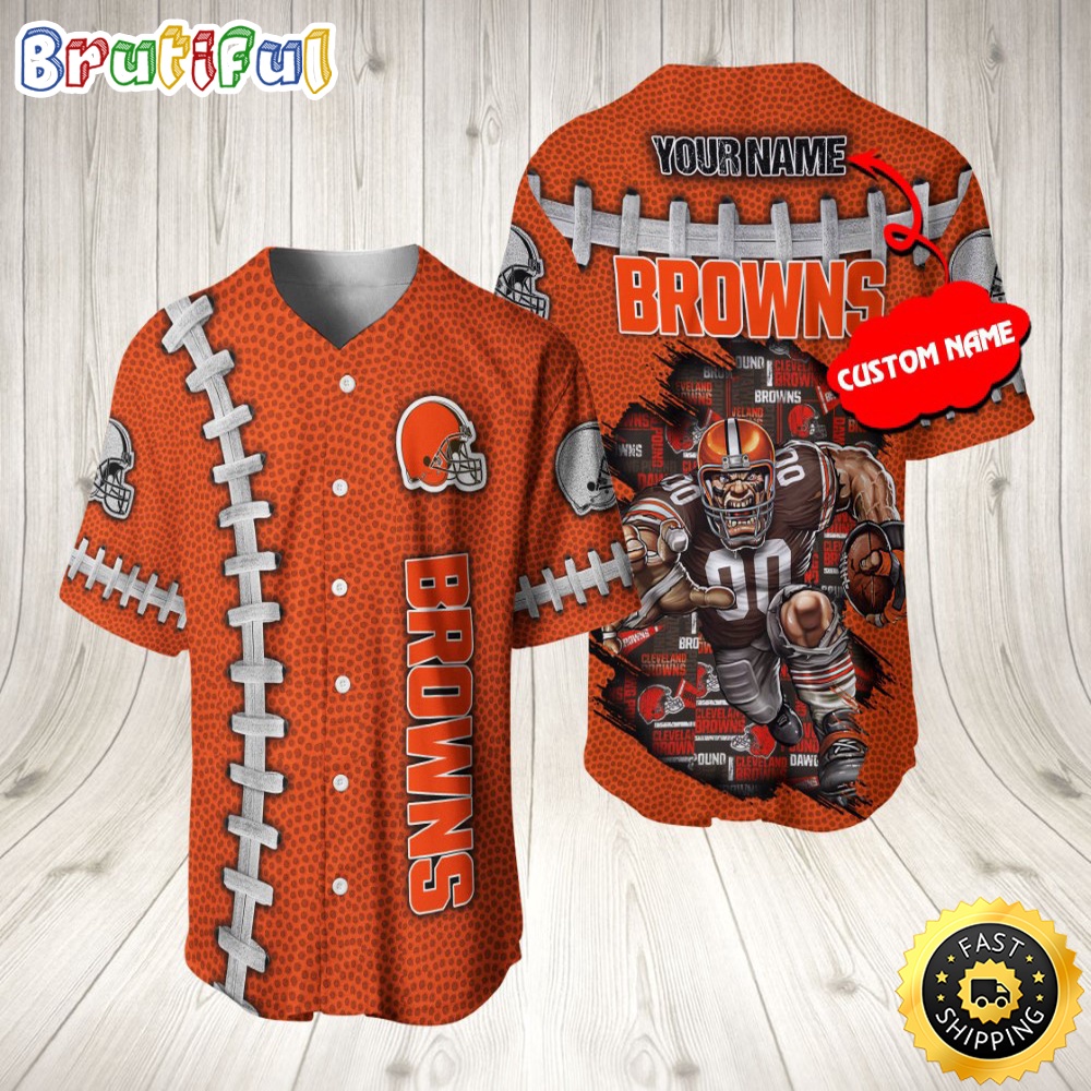 Personalized NFL Cleveland Browns Baseball Jersey Athletic Team Shirts