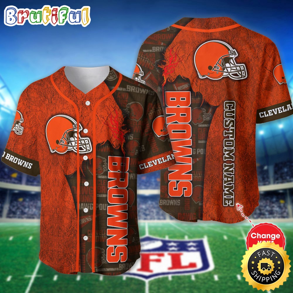 Personalized NFL Cleveland Browns Baseball Jersey Authentic Baseball Attire