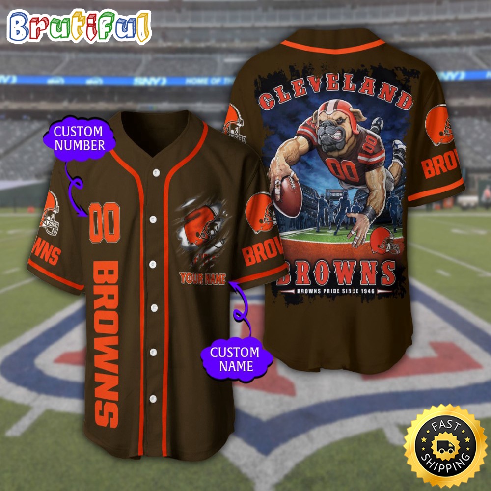 Personalized NFL Cleveland Browns Baseball Jersey Iconic Baseball Wear