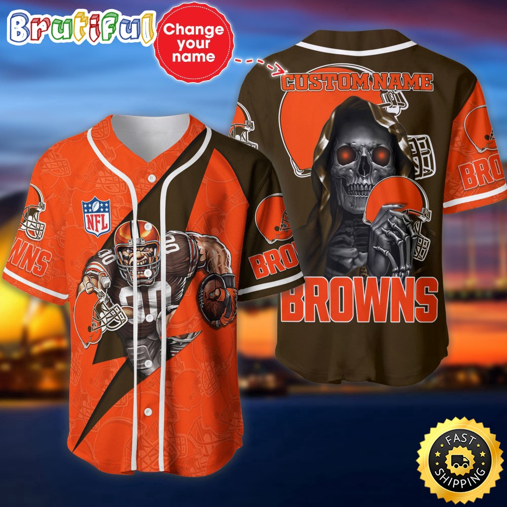 Personalized NFL Cleveland Browns Baseball Jersey Stylish Baseball Tops