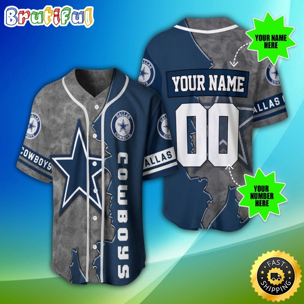 Personalized NFL Dallas Cowboys Baseball Jersey Casual Baseball Gear