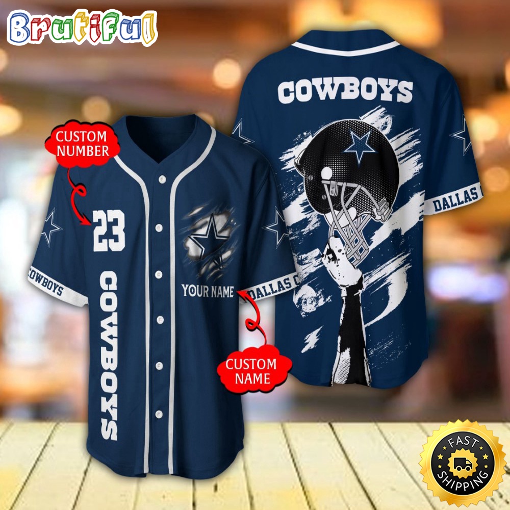 Personalized NFL Dallas Cowboys Baseball Jersey Classic Baseball Jerseys