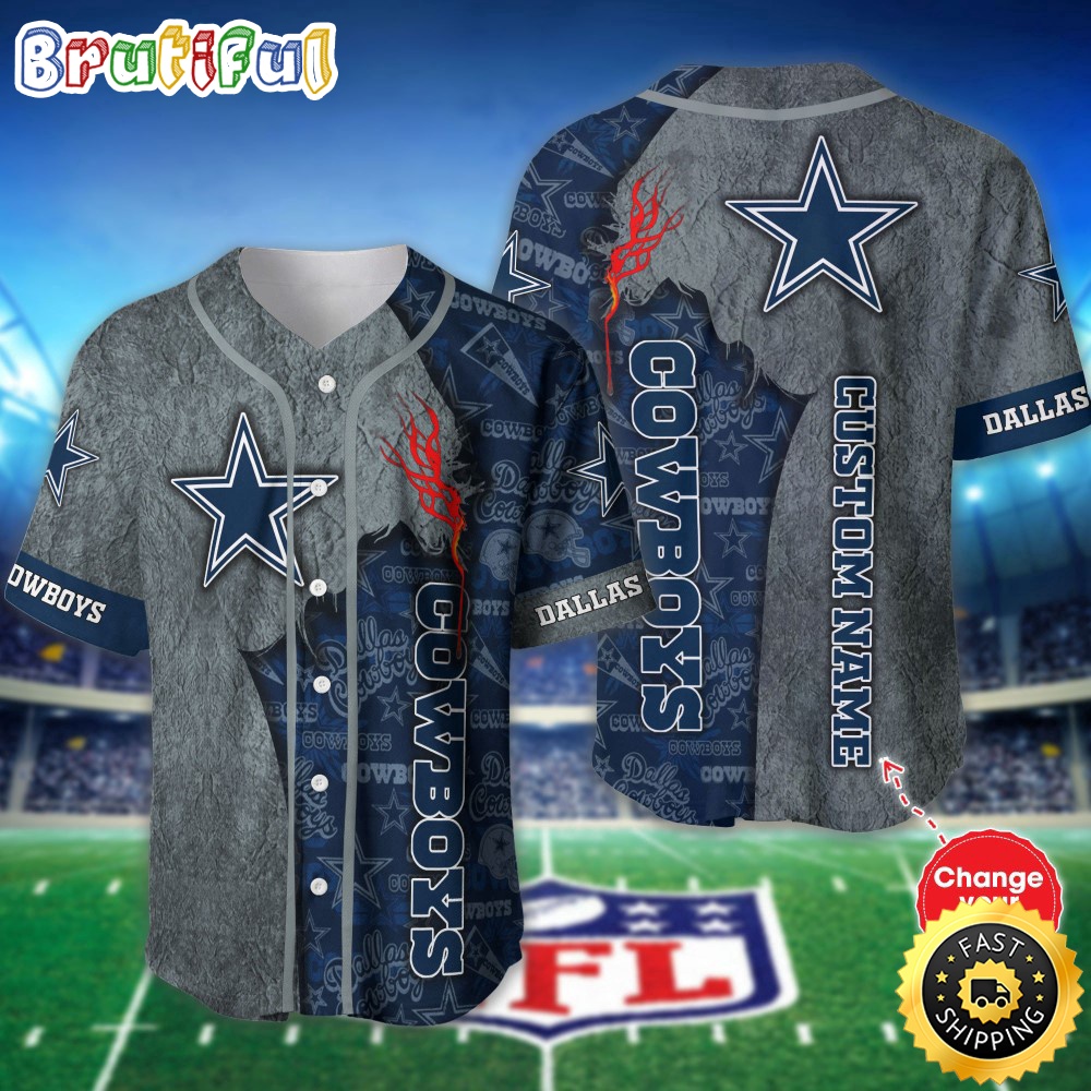 Personalized NFL Dallas Cowboys Baseball Jersey Dynamic Team Shirts