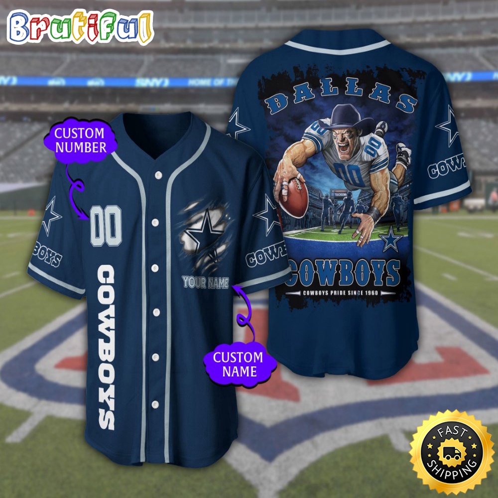 Personalized NFL Dallas Cowboys Baseball Jersey Sportswear Tops
