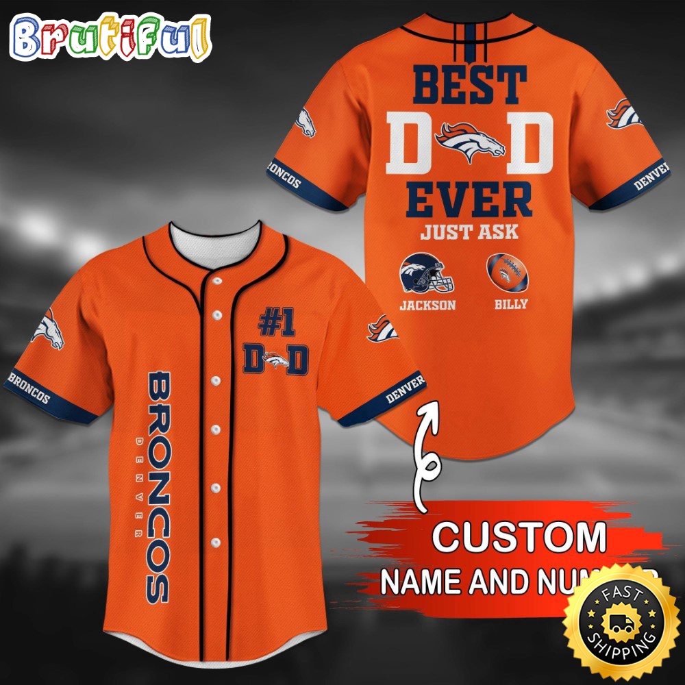 Personalized NFL Denver Broncos Baseball Jersey Athletic Team Shirts