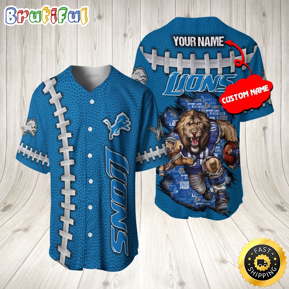 Personalized NFL Detroit Lions Baseball Jersey Athletic Team Shirts