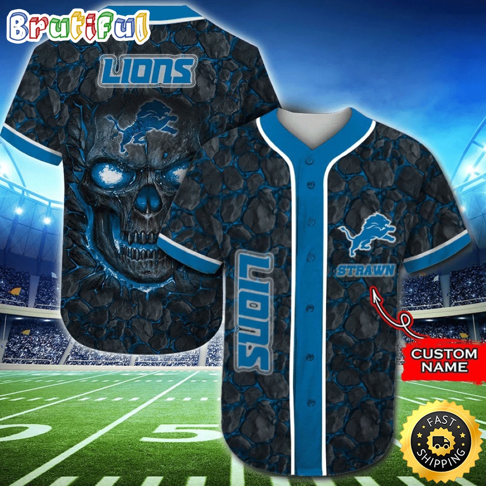 Personalized NFL Detroit Lions Baseball Jersey Casual Baseball Gear