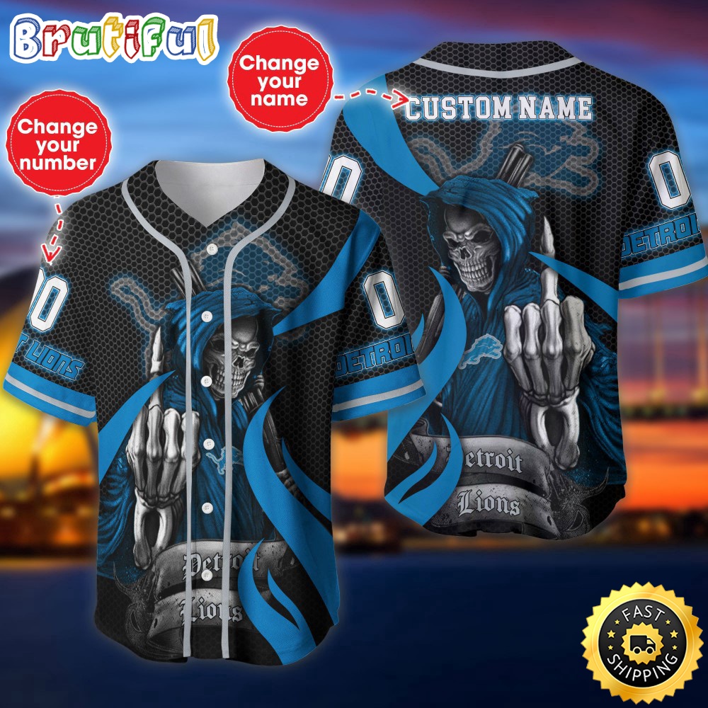 Personalized NFL Detroit Lions Baseball Jersey Iconic Baseball Wear