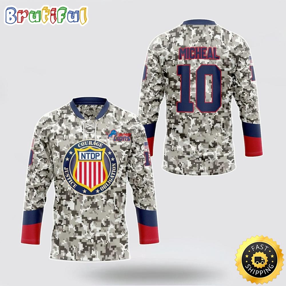 Personalized NFL Detroit Lions Hockey Jersey Veterans Nfl Hockey Jersey For Fans