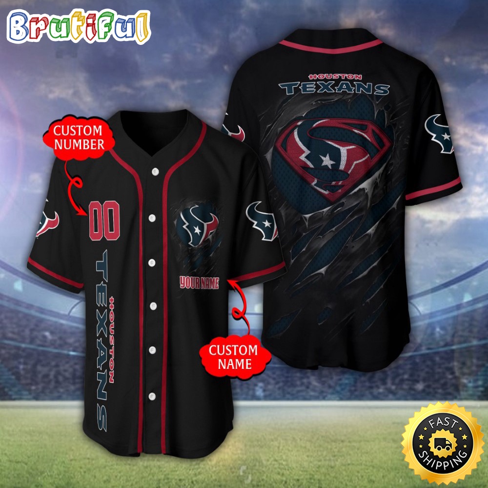 Personalized NFL Houston Texans Baseball Jersey Athletic Team Shirts