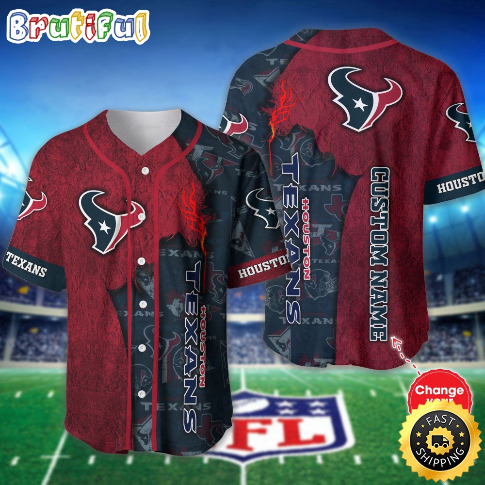 Personalized NFL Houston Texans Baseball Jersey Authentic Baseball Attire