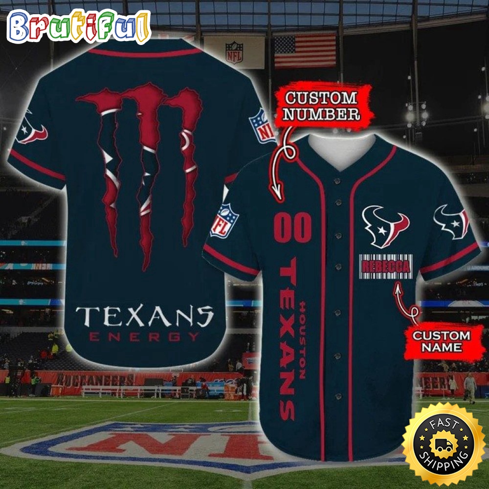 Personalized NFL Houston Texans Baseball Jersey Sportswear Tops