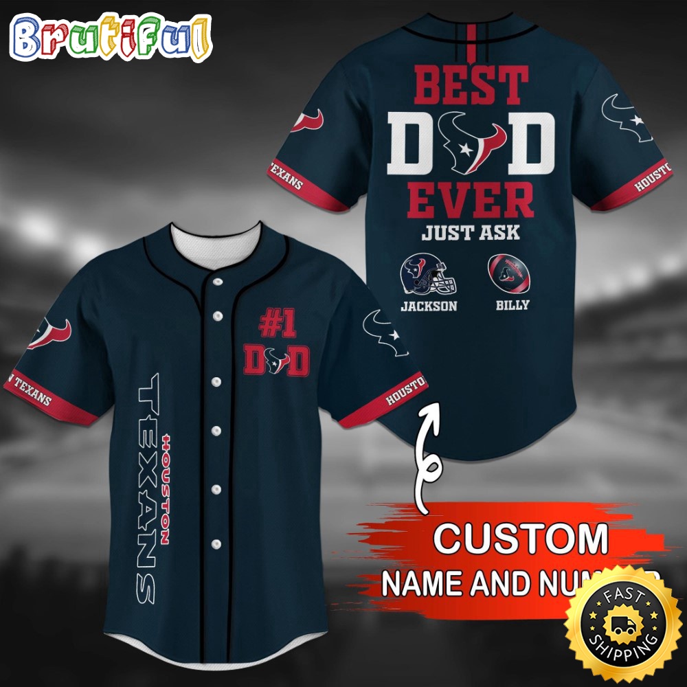 Personalized NFL Houston Texans Baseball Jersey Stylish Baseball Tops