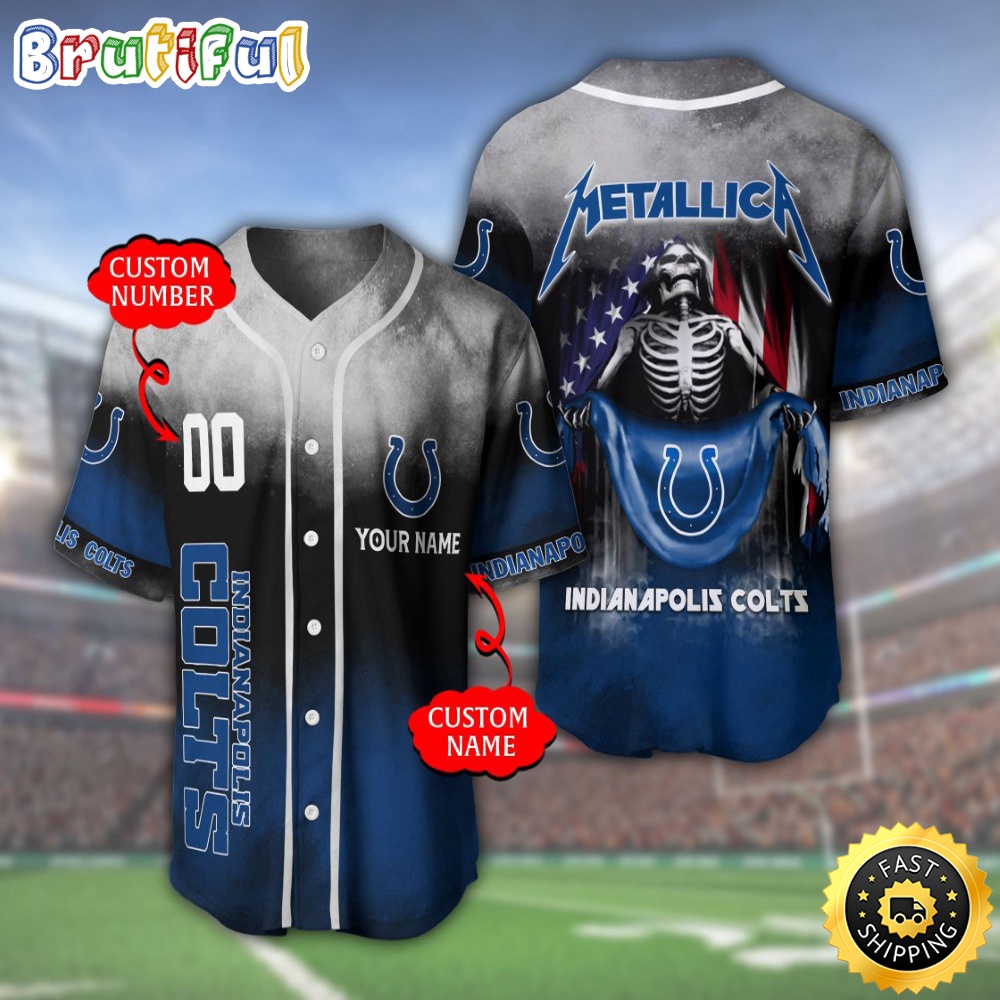 Personalized NFL Indianapolis Colts Baseball Jersey Team Spirit Tops