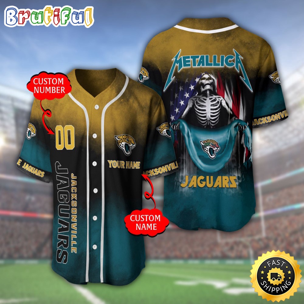 Personalized NFL Jacksonville Jaguars Baseball Jersey Athletic Team Shirts