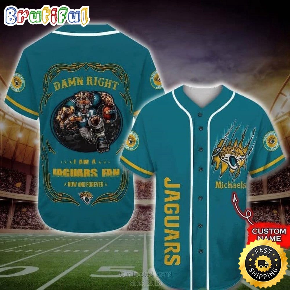 Personalized NFL Jacksonville Jaguars Baseball Jersey Fan Name