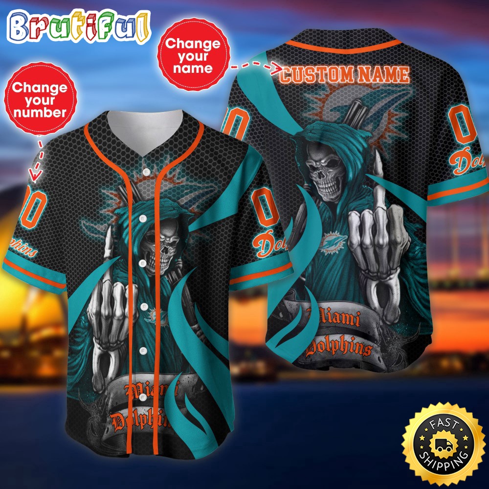 Personalized NFL Miami Dolphins Baseball Jersey Iconic Baseball Wear