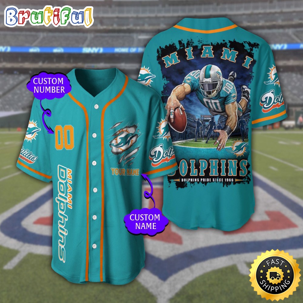 Personalized NFL Miami Dolphins Baseball Jersey Tradition in Jerseys