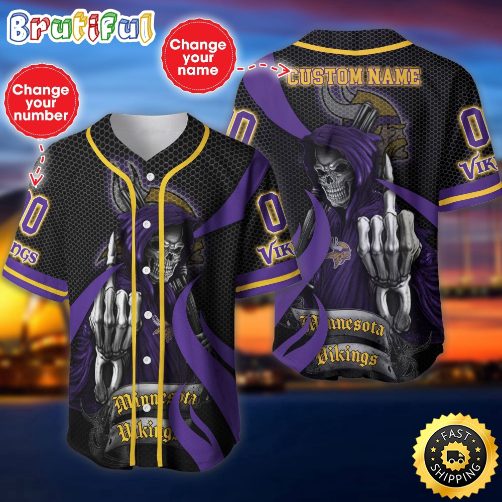 Personalized NFL Minnesota Vikings Baseball Jersey Iconic Baseball Wear