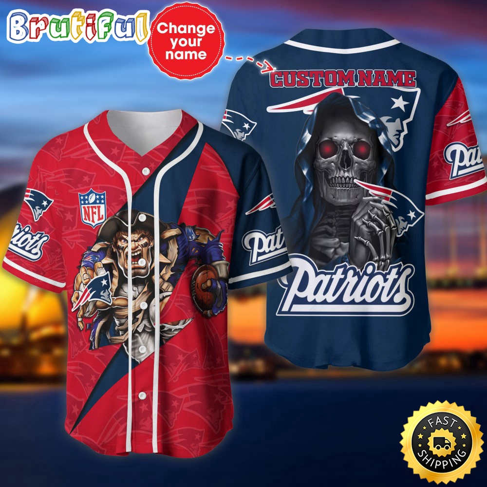 Personalized NFL New England Patriots Baseball Jersey Shirt
