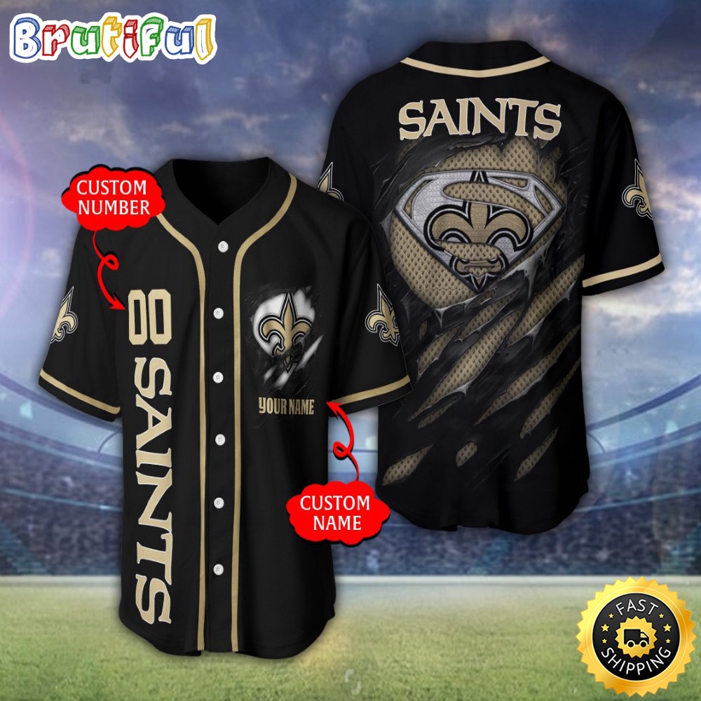 Personalized NFL New Orleans Saints Baseball Jersey Athletic Team Shirts