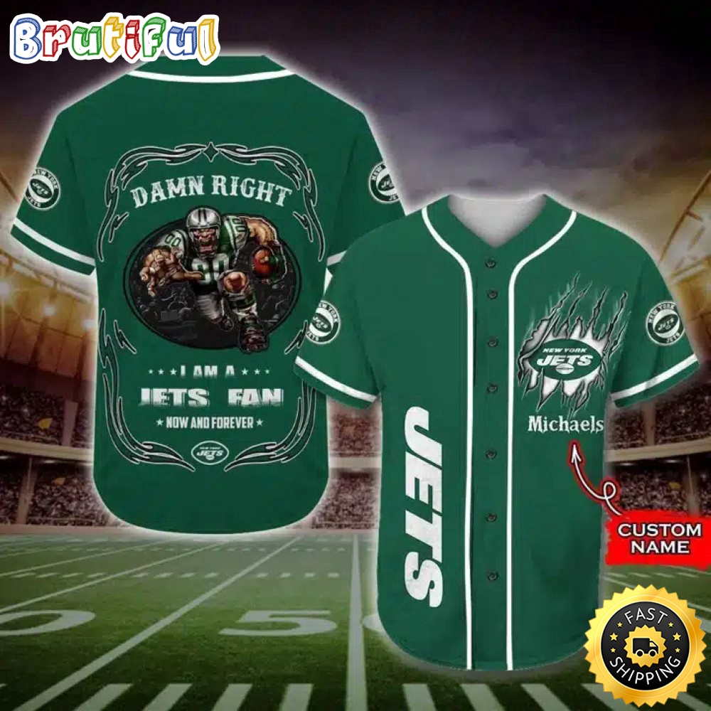 Personalized NFL New York Jets Baseball Jersey Fan Name