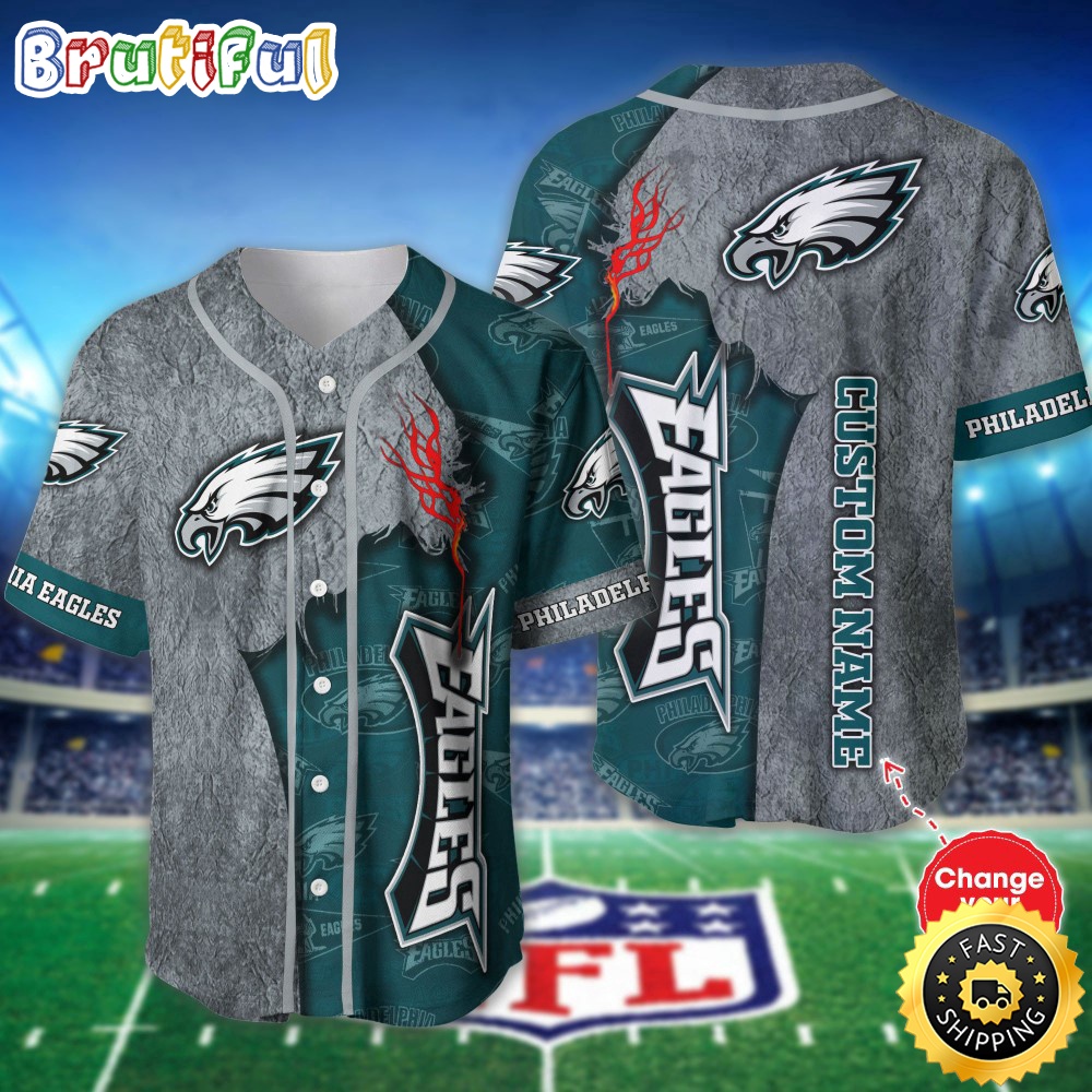 Personalized NFL Philadelphia Eagles Baseball Jersey Authentic Baseball Attire