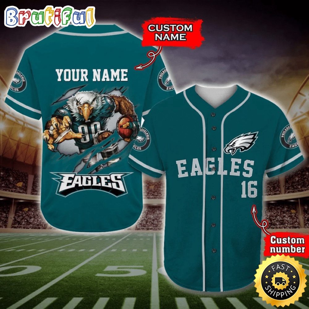 Personalized NFL Philadelphia Eagles Baseball Jersey Casual Baseball Gear